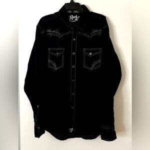 Wrangler Rock 47 Western Black Long Sleeved Men’s Shirt